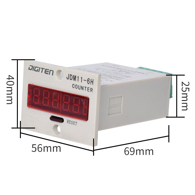 DIGITEN 110V-240V 6-Digit 0-999999 LED Display Digital UP Counter+Indu