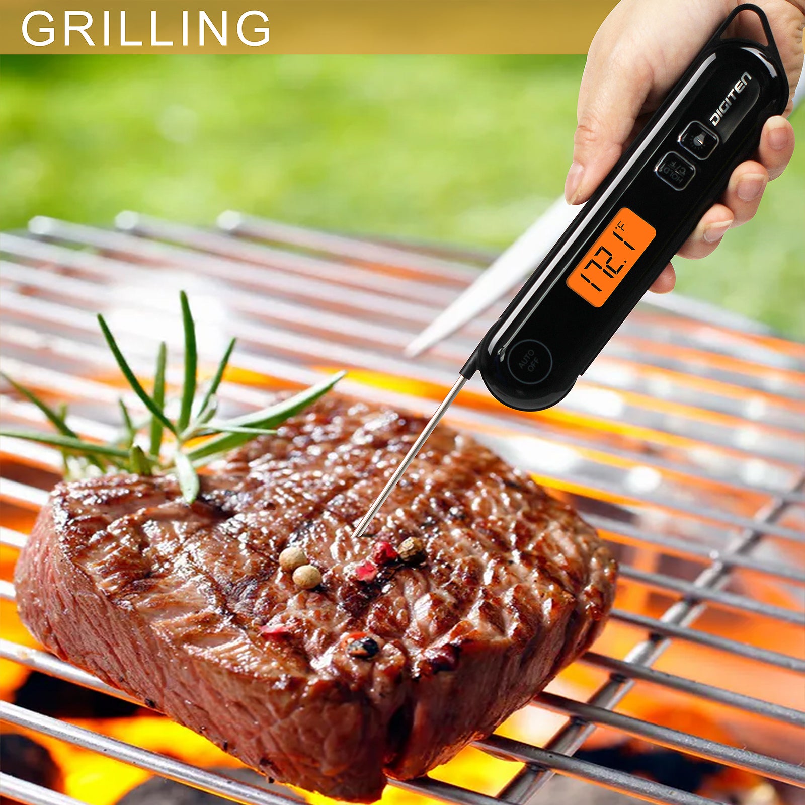 Food Thermometer Instant Read Meat Thermometer for Grill and Cooking  Digital Probe for Kitchen, Outdoor Grilling and BBQ