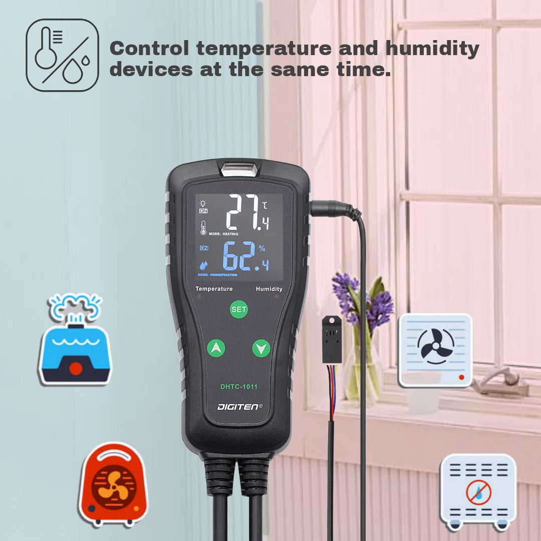 DIGITEN Temperature and Humidity Controller DHTC-1011 Pre-Wired Dual S