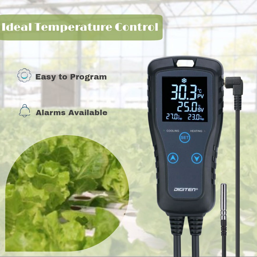 DIGITEN Temperature Controller DTC102 Greenhouse Thermostat 2-Stage Pl
